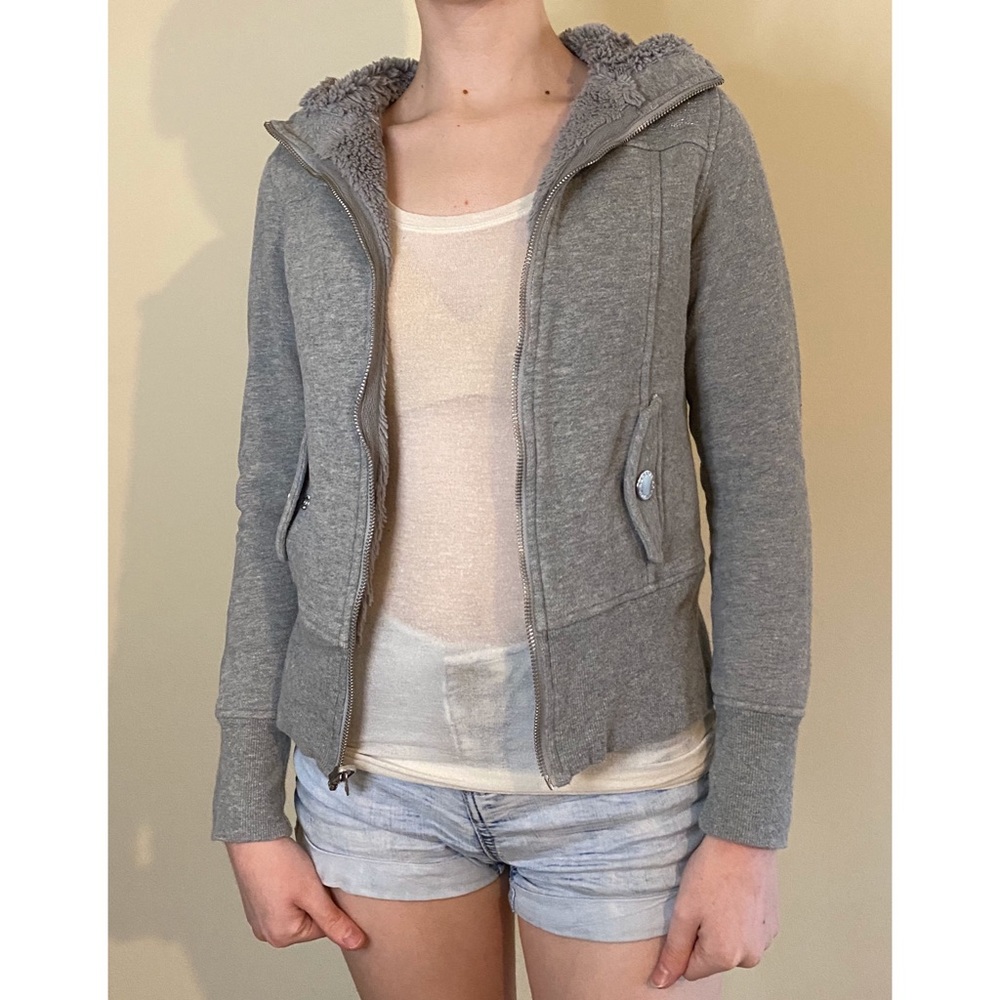 Armani Exchange reversible hoodie with faux fur